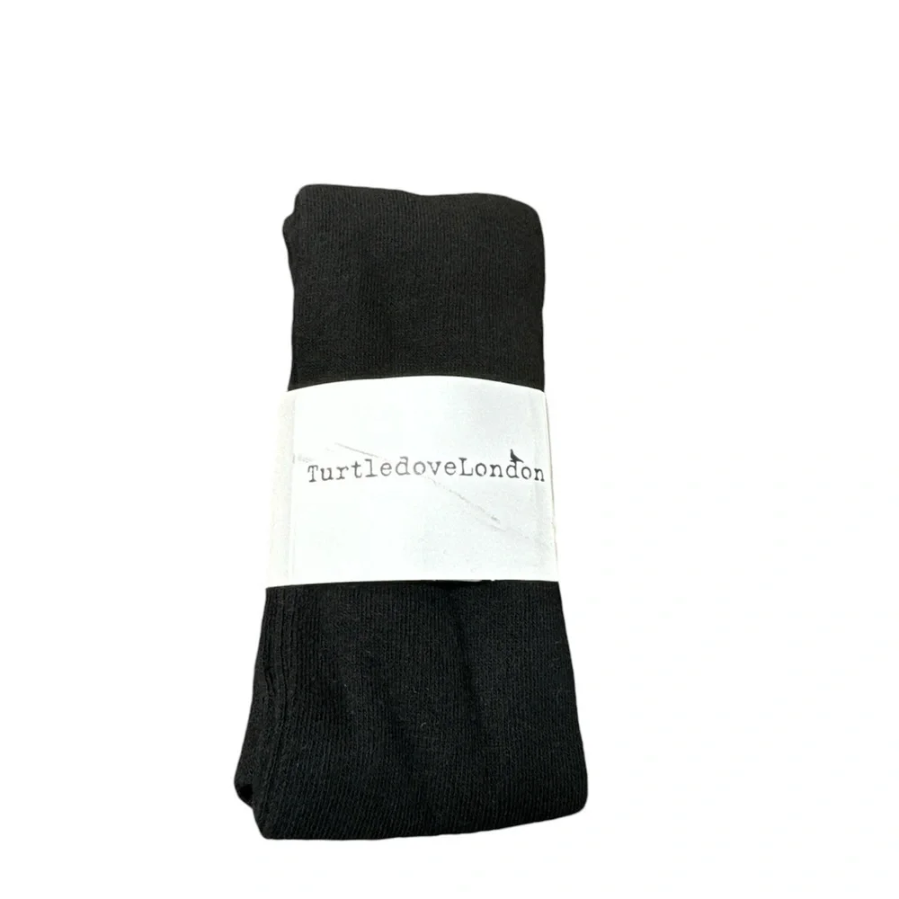 NWT Girls Turtle Love London Black Tights Cotton Blend